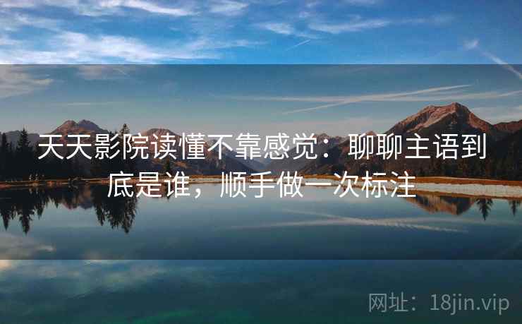 天天影院读懂不靠感觉：聊聊主语到底是谁，顺手做一次标注